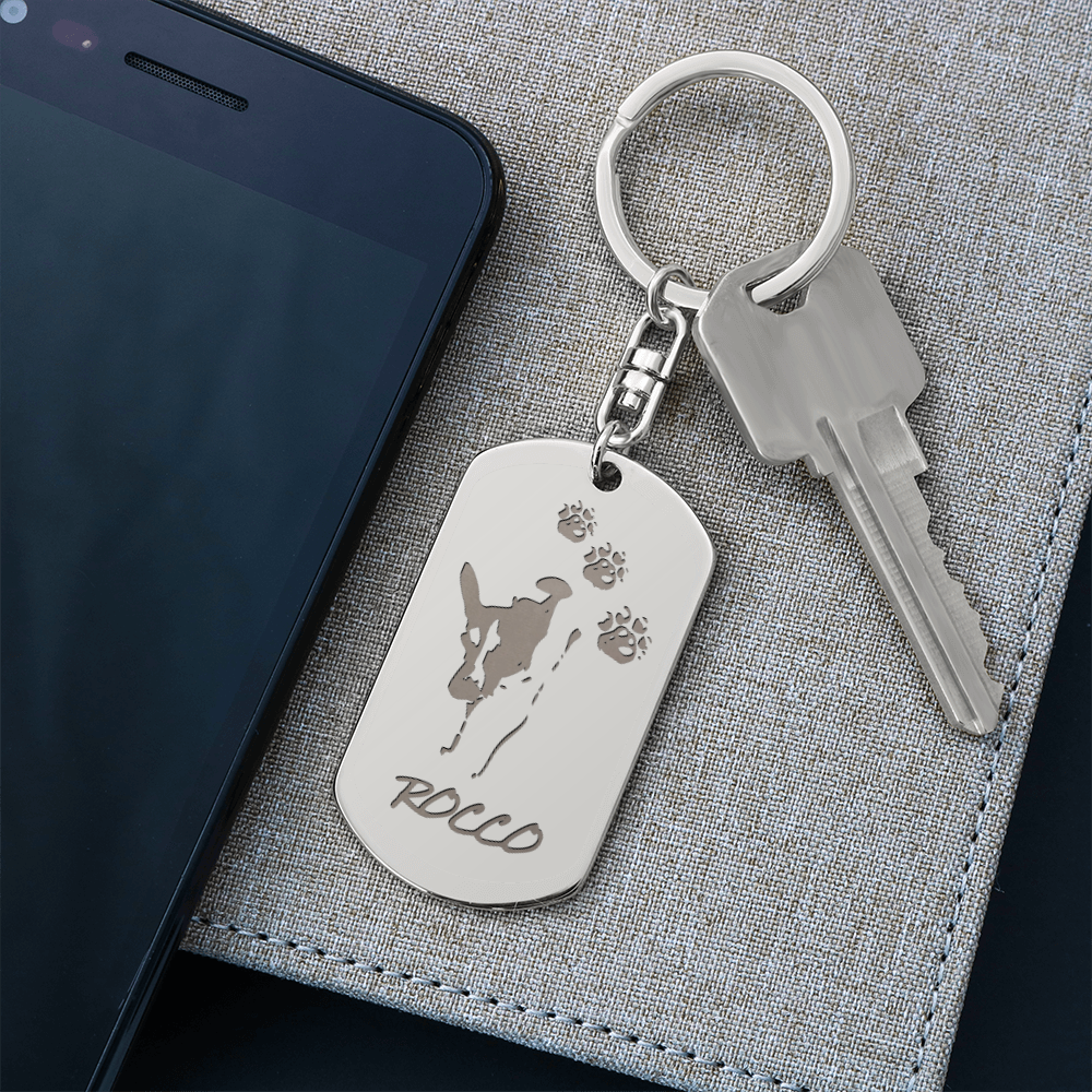 Engraved Dog Tag Keychain