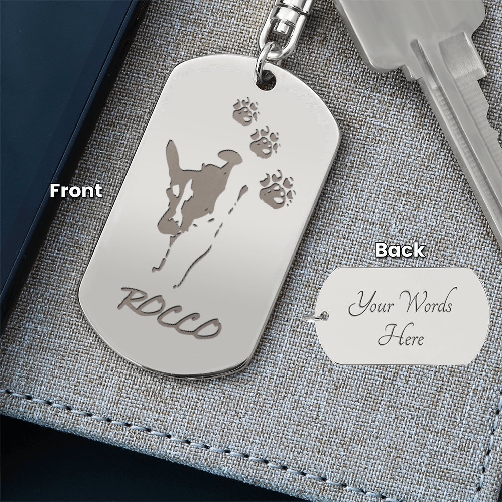 Engraved Dog Tag Keychain