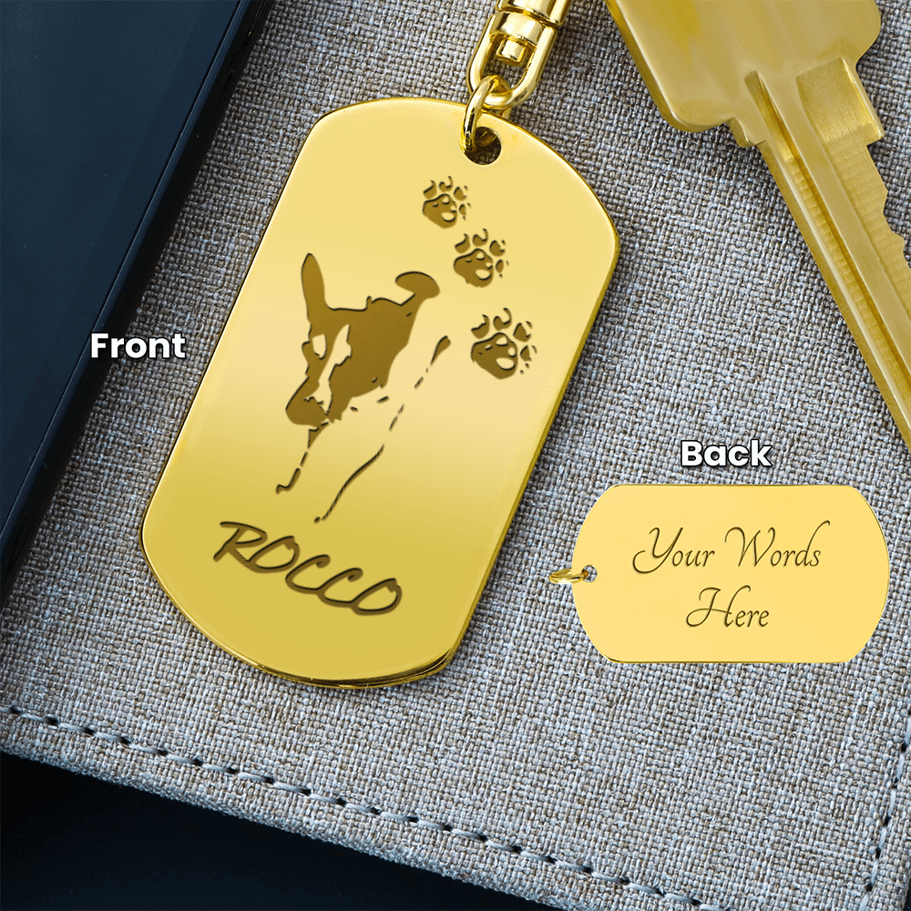 Engraved Dog Tag Keychain
