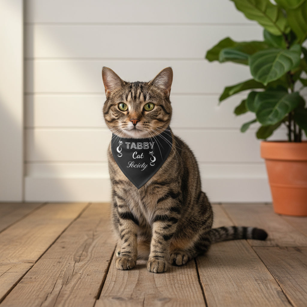 Tabby Cat Society Pet Bandana