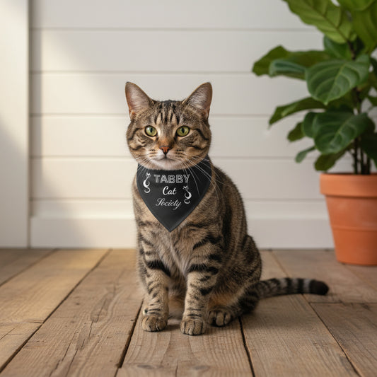 Tabby Cat Society Pet Bandana