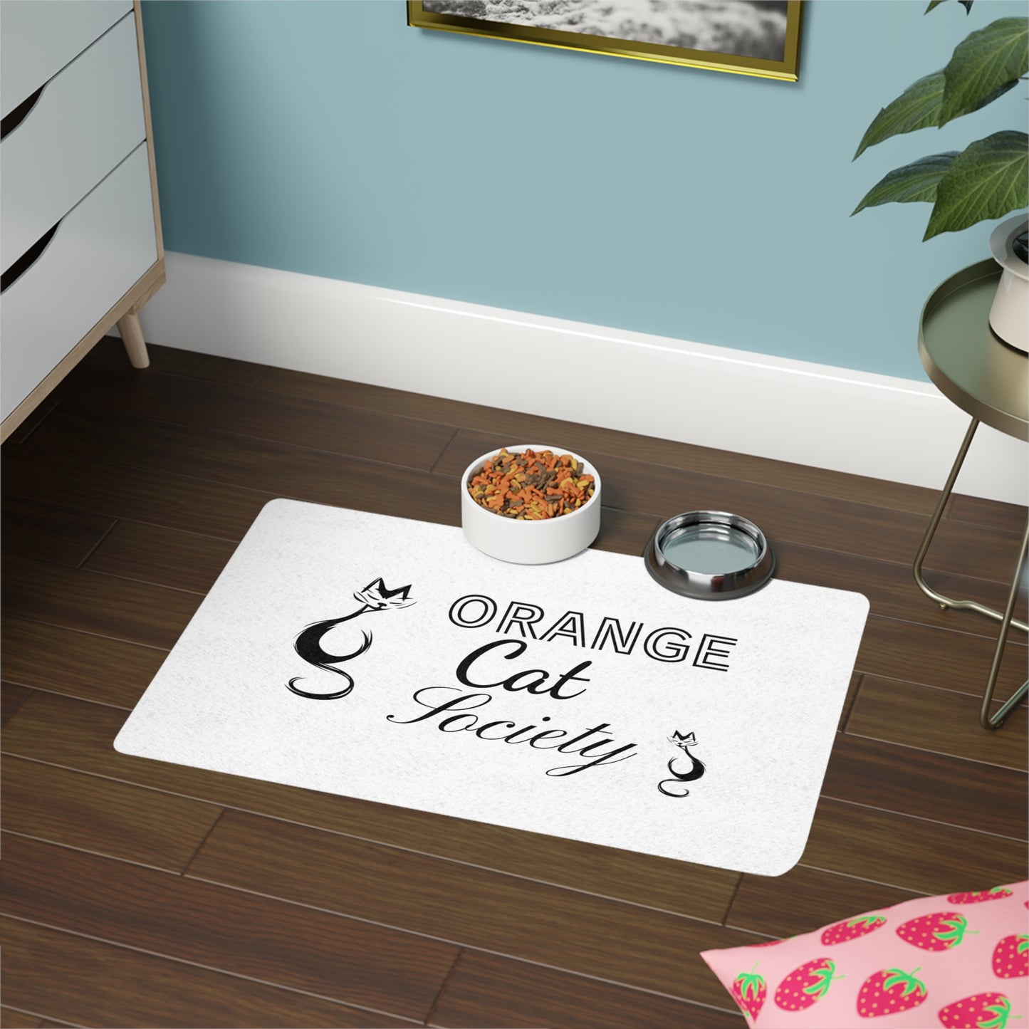 Orange Cat Society Pet Food Mat (12x18)