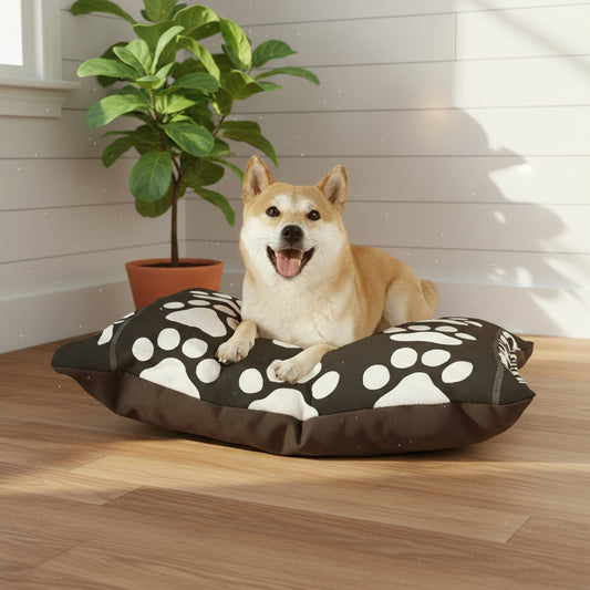Cozy Pet Bed with Paw Prints