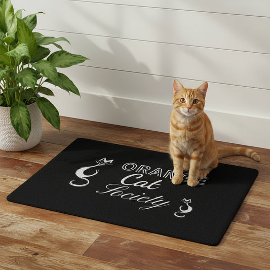 Orange Cat Society Pet Food Mat (12x18)