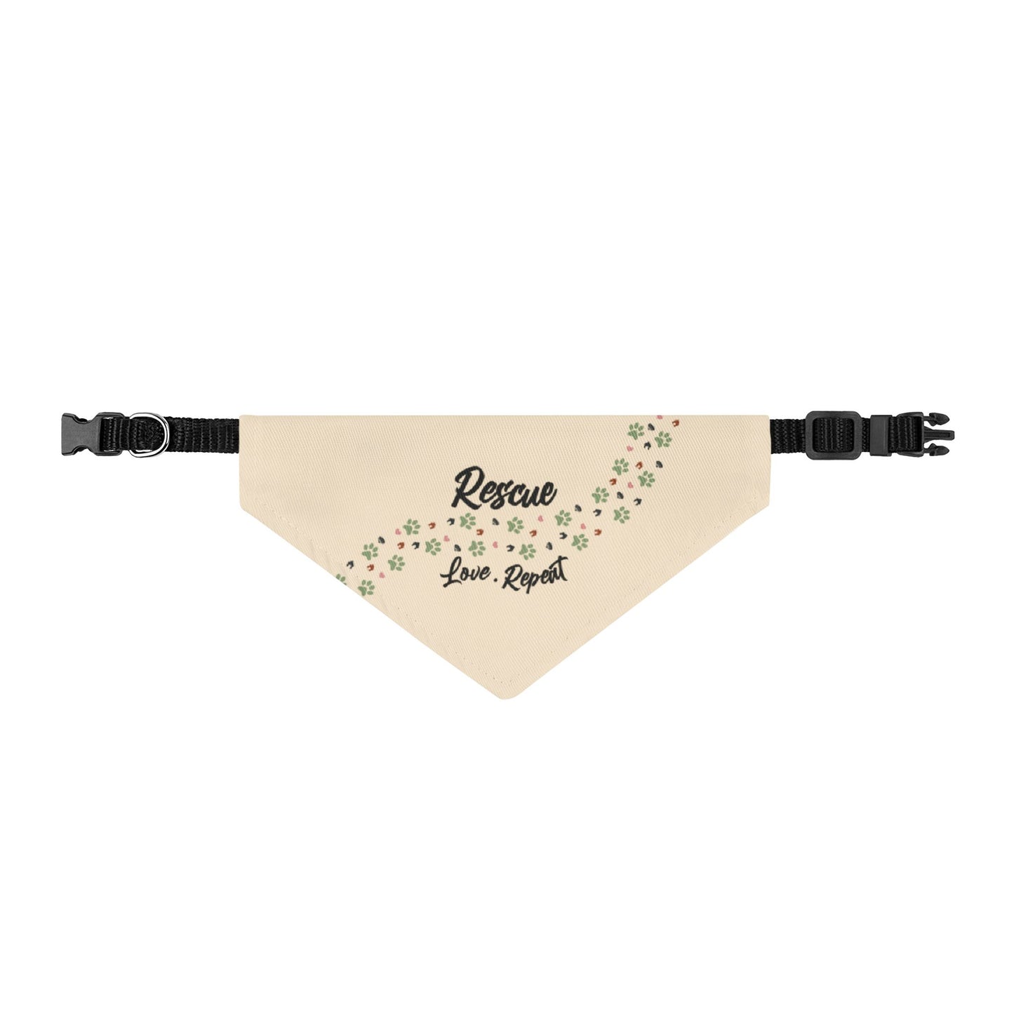 Rescue Love Repeat Clip-On Pet Bandana