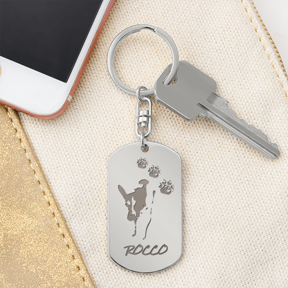 Engraved Dog Tag Keychain