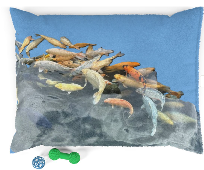 Koi Pond Plush Pet Bed