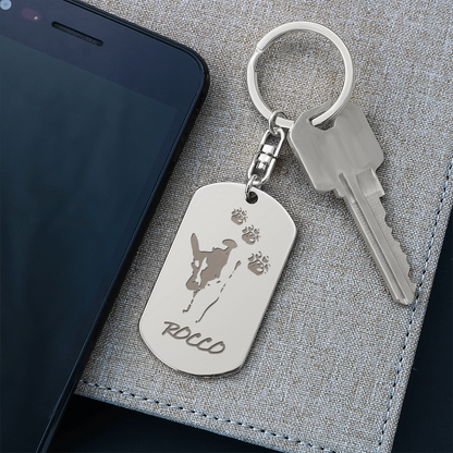 Engraved Dog Tag Keychain