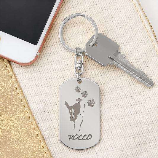 Engraved Dog Tag Keychain
