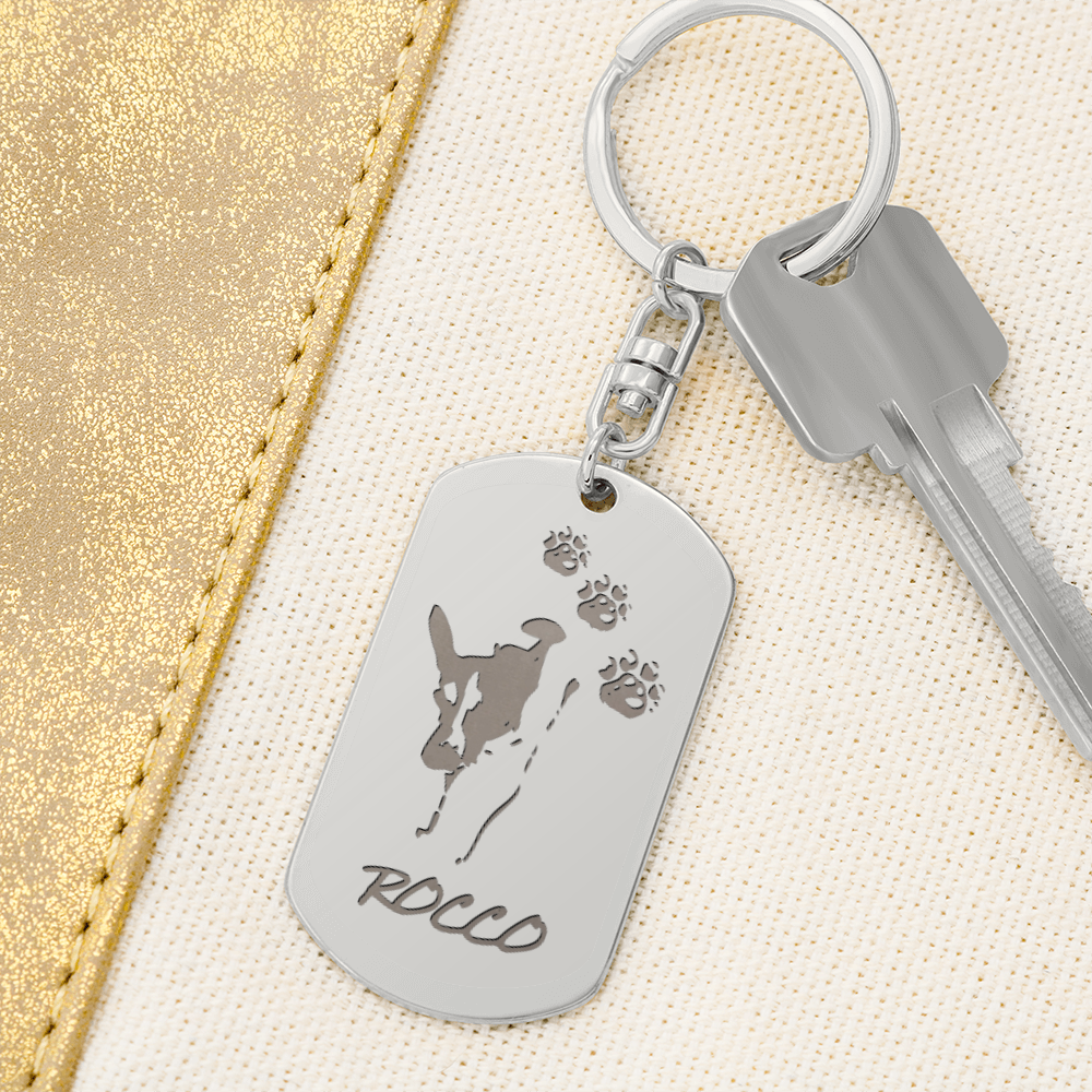 Engraved Dog Tag Keychain