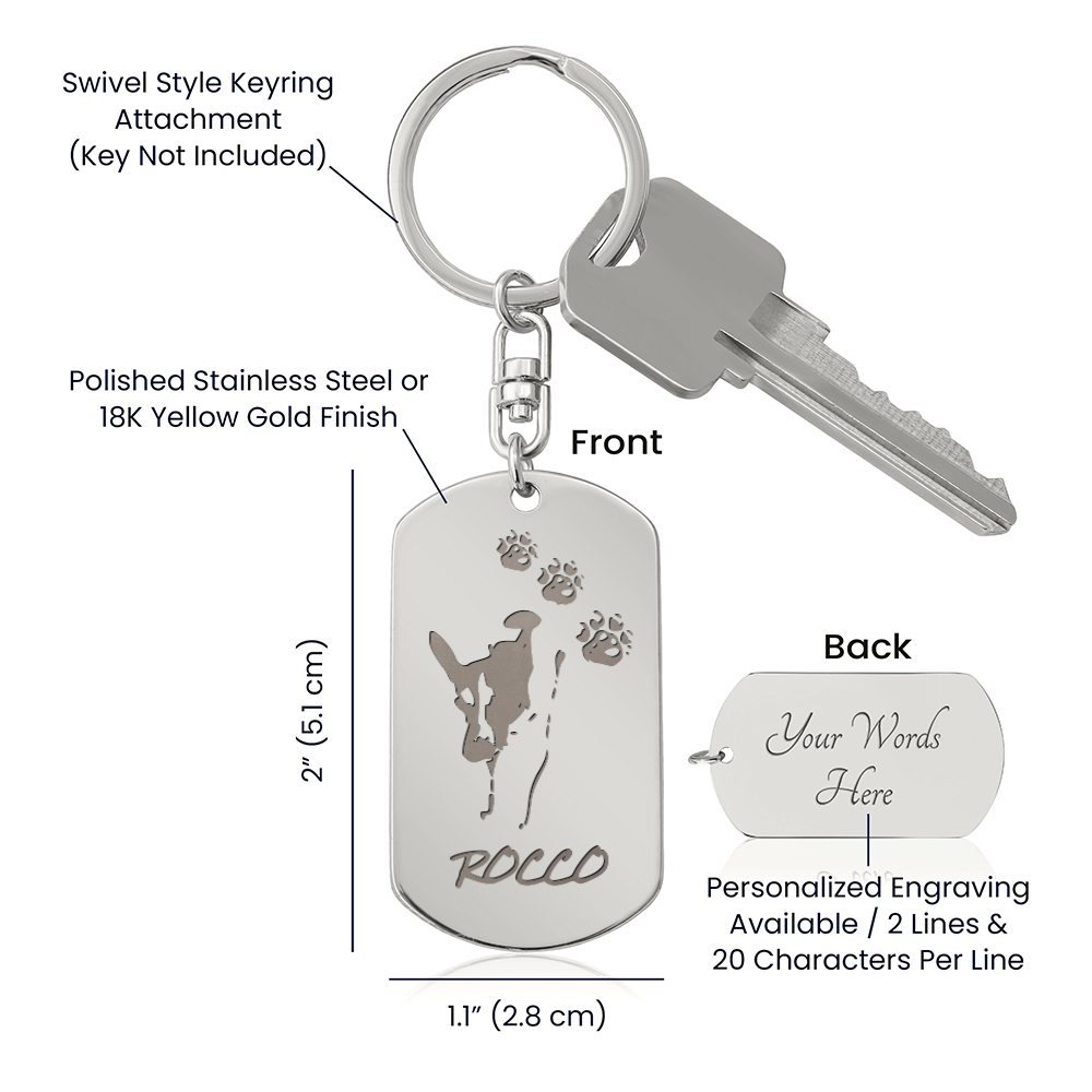 Engraved Dog Tag Keychain