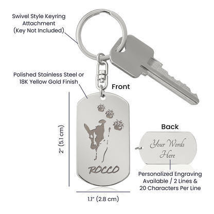 Engraved Dog Tag Keychain