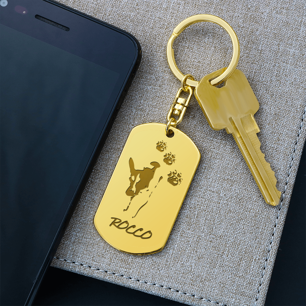 Engraved Dog Tag Keychain