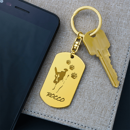 Engraved Dog Tag Keychain