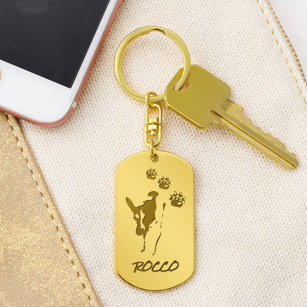 Engraved Dog Tag Keychain