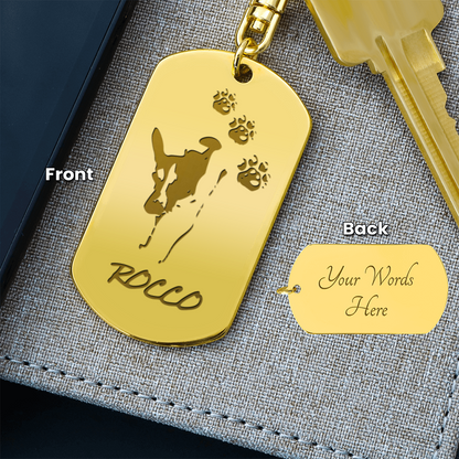 Engraved Dog Tag Keychain