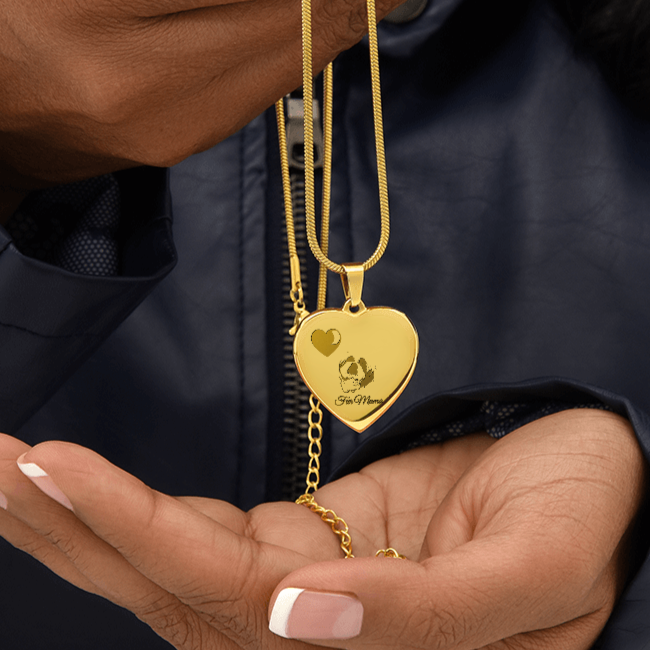 Luxury Heart Shaped Engraved Pendant
